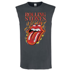 Amplified Mens Hot Tongue The Rolling Stones Tank Top - XS, Charcoal