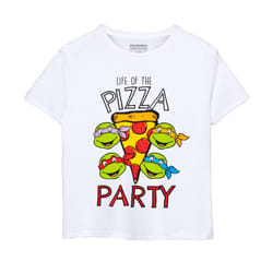 Teenage Mutant Ninja Turtles Boys Life Of The Pizza Party T-Shirt - 5-6 Years, White