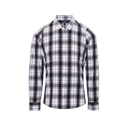 Premier Womens/Ladies Ginmill Cotton Long-Sleeved Shirt - 16 UK, Black/White