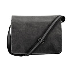 Quadra Vintage Canvas Messenger Bag - One Size, Vintage Black