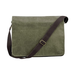 Quadra Vintage Canvas Messenger Bag - One Size, Vintage Military Green