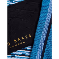 Ted Baker Mens Crew Socks 3 Pack Gift Set - Blue, One Size