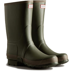 Hunter Mens Gardener Waterproof Wellington Boots - 10 UK, Dark Olive/Clay