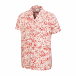 Mountain Warehouse Mens Palm Leaf Beach Shirt - S, Dark Red/White