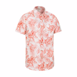 Mountain Warehouse Mens Tropical Leaves Shirt - XL, Rust/White