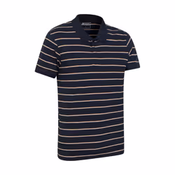 Mountain Warehouse Mens Wren Stripe Cotton Polo Shirt - S, Navy