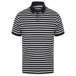 Front Row Unisex Adult Striped Jersey Polo Shirt - XS, Navy/White