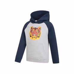 Mountain Warehouse Childrens/Kids Terry Tiger Organic Hoodie - 7-8 Years, Grey/Navy