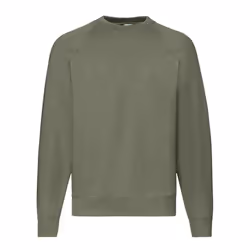 Fruit Of The Loom Mens Classic 80/20 Raglan Sweatshirt - XL, Classic Olive
