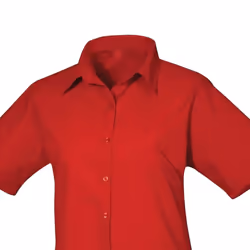Premier Womens/Ladies Poplin Short-Sleeved Blouse - 26 UK, Red