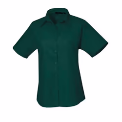Premier Womens/Ladies Poplin Short-Sleeved Blouse - 26 UK, Bottle Green