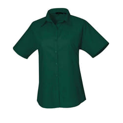 Premier Womens/Ladies Poplin Short-Sleeved Blouse - 26 UK, Bottle Green