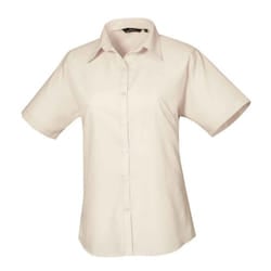 Premier Womens/Ladies Poplin Short-Sleeved Blouse - 8 UK, Natural