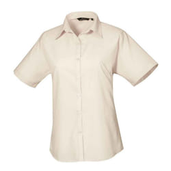 Premier Womens/Ladies Poplin Short-Sleeved Blouse - 18 UK, Natural