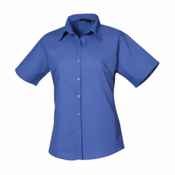Premier Womens/Ladies Poplin Short-Sleeved Blouse - 22 UK, Royal Blue