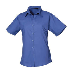 Premier Womens/Ladies Poplin Short-Sleeved Blouse - 22 UK, Royal Blue