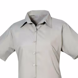 Premier Womens/Ladies Poplin Short-Sleeved Blouse - 16 UK, Silver