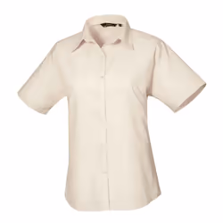 Premier Womens/Ladies Poplin Short-Sleeved Blouse - 6 UK, Natural