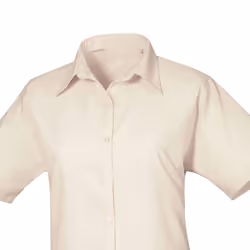 Premier Womens/Ladies Poplin Short-Sleeved Blouse - 6 UK, Natural