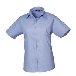 Premier Womens/Ladies Poplin Short-Sleeved Blouse - 22 UK, Mid Blue
