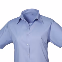 Premier Womens/Ladies Poplin Short-Sleeved Blouse - 22 UK, Mid Blue