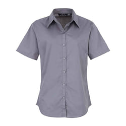 Premier Womens/Ladies Poplin Short-Sleeved Blouse - 26 UK, Steel