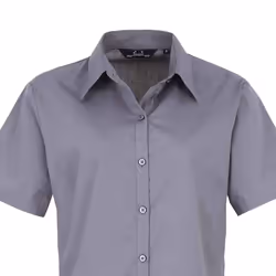 Premier Womens/Ladies Poplin Short-Sleeved Blouse - 26 UK, Steel