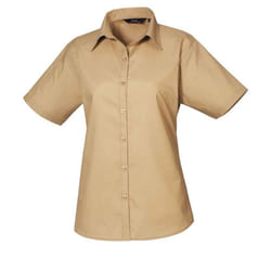 Premier Womens/Ladies Poplin Short-Sleeved Blouse - 26 UK, Khaki
