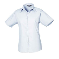 Premier Womens/Ladies Poplin Short-Sleeved Blouse - 22 UK, Light Blue