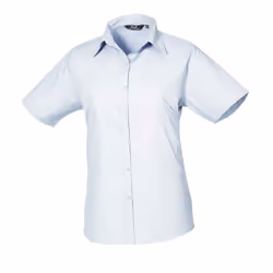 Premier Womens/Ladies Poplin Short-Sleeved Blouse - 26 UK, Light Blue