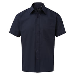 Premier Mens Short Sleeve Poplin Shirt - 15in, Navy