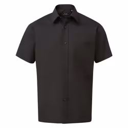 Premier Mens Short Sleeve Poplin Shirt - 18in, Black