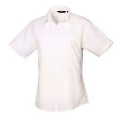 Premier Womens/Ladies Poplin Short-Sleeved Blouse - 26 UK, White