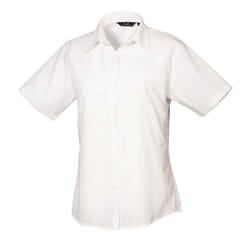 Premier Womens/Ladies Poplin Short-Sleeved Blouse - 26 UK, White