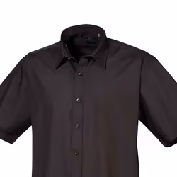 Premier Mens Short Sleeve Poplin Shirt - 16in, Black