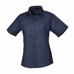 Premier Womens/Ladies Poplin Short-Sleeved Blouse - 26 UK, Navy