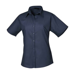 Premier Womens/Ladies Poplin Short-Sleeved Blouse - 26 UK, Navy