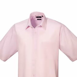 Premier Mens Short Sleeve Poplin Shirt - 18in, Pink