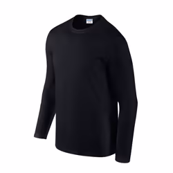 Gildan Unisex Adult Softstyle Plain Long-Sleeved T-Shirt - L, Black