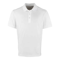 Premier Mens Coolchecker Pique Polo Shirt - M, White