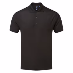 Premier Mens Coolchecker Pique Polo Shirt - M, Black