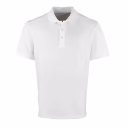Premier Mens Coolchecker Pique Polo Shirt - 4XL, White