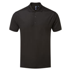 Premier Mens Coolchecker Pique Polo Shirt - L, Black