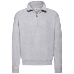 Fruit of the Loom Adults Unisex Classic Zip Neck Sweatshirt - XXL, Heather Grey