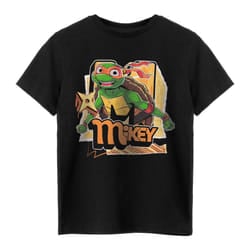 Teenage Mutant Ninja Turtles Childrens/Kids Michelangelo Short-Sleeved T-Shirt - 9-10 Years, Black