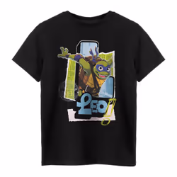 Teenage Mutant Ninja Turtles Boys Leonardo Short-Sleeved T-Shirt - 9-10 Years, Black