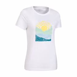 Mountain Warehouse Womens/Ladies Never Lost Sunrise Organic T-Shirt - 18 UK, White