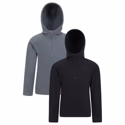 Mountain Warehouse Childrens/Kids Camber Quarter Zip Hoodie (Pack of 2) - 11-12 Years, Black