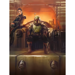 Star Wars The Book Of Boba Fett The New Boss Framed Canvas Print