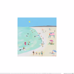 Mary Donald Hazy Beach Days Print - 30cm x 30cm, Blue/Green/Multicoloured